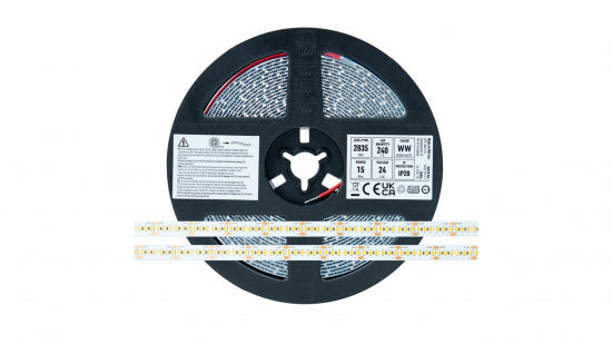 LED Streifen PRO 3Y 24V 1200 LED 2835 SMD 15W CW RA90
