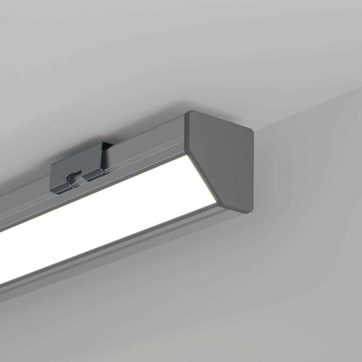 KLUŚ Endkappe 45-PLUS, grau, ABS – Detail-/Anwendungsbild
