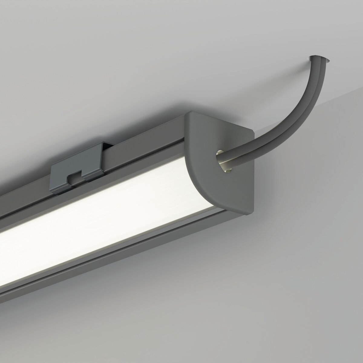 KLUŚ Endkappe mit Loch 45-PLUS-R-OTW, grau, ABS – Detail-/Anwendungsbild