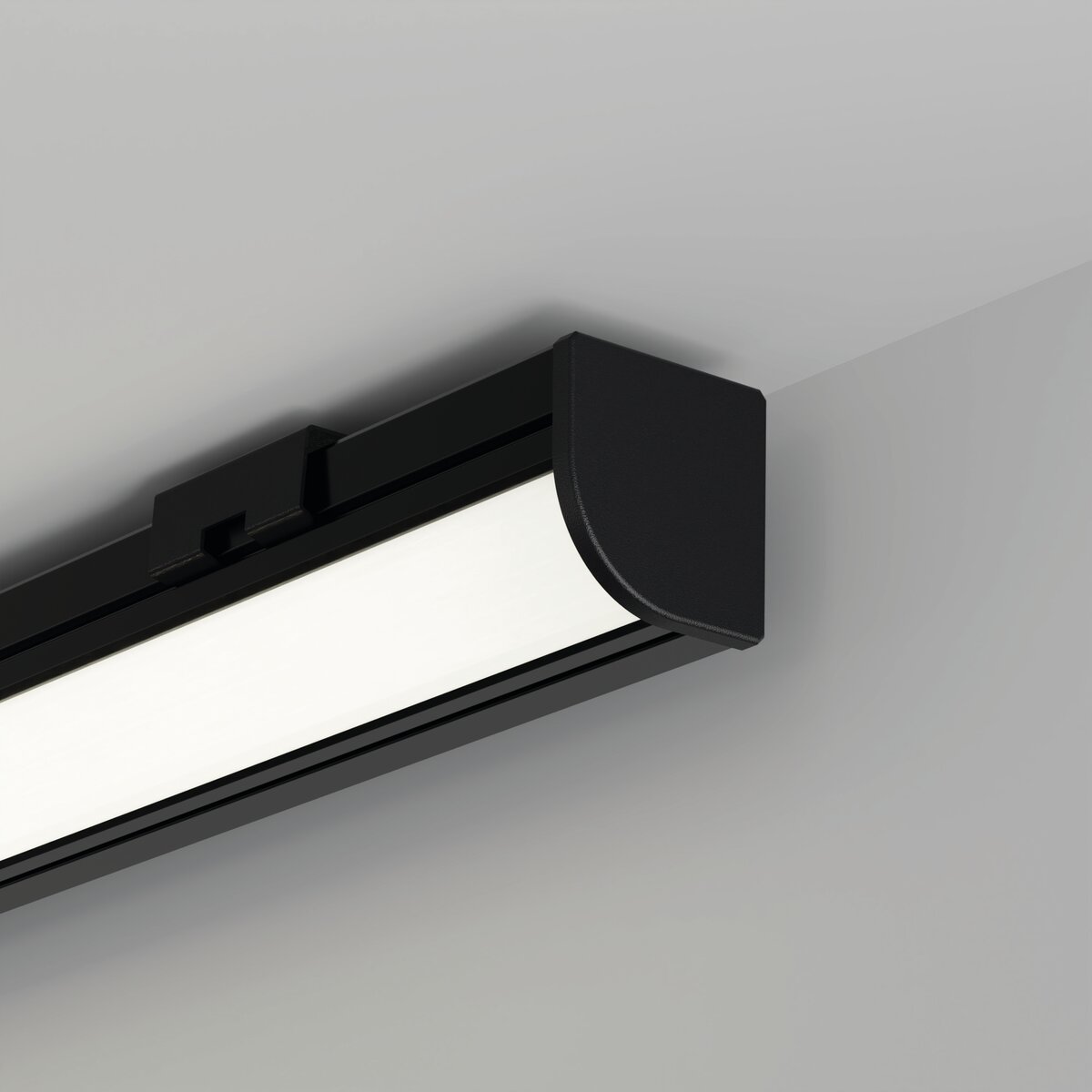 KLUŚ Endkappe 45-PLUS-R, schwarz, ABS – Detail-/Anwendungsbild