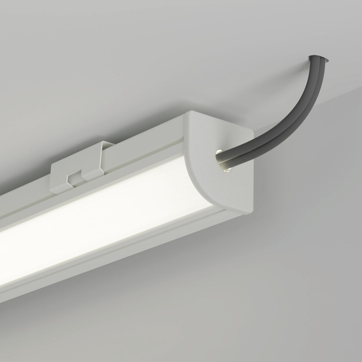 KLUŚ Endkappe mit Loch 45-PLUS-R-OTW, weiß, ABS – Detail-/Anwendungsbild