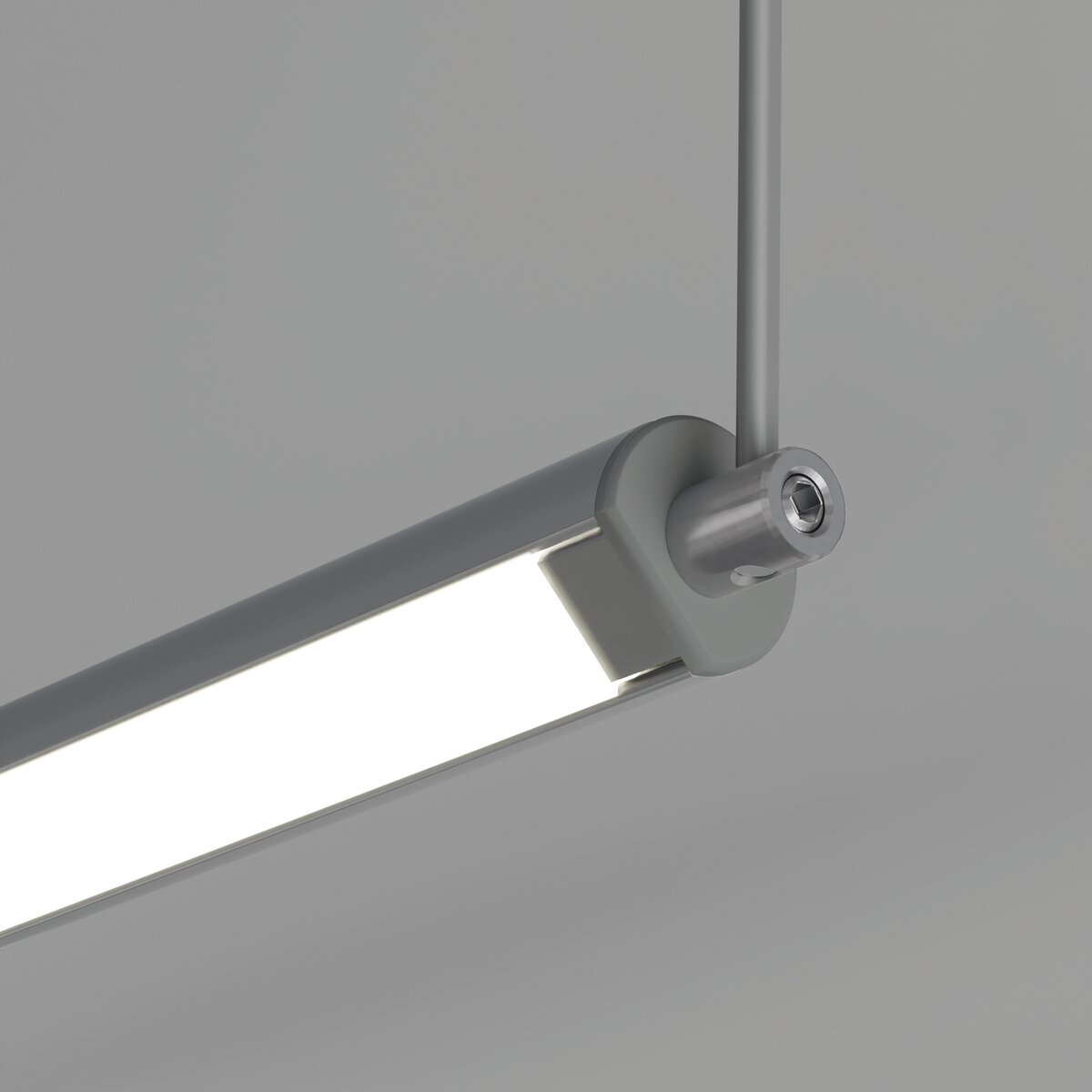 KLUŚ Endkappe mit Stromversorgung OLEK, grau, ABS – Detail-/Anwendungsbild