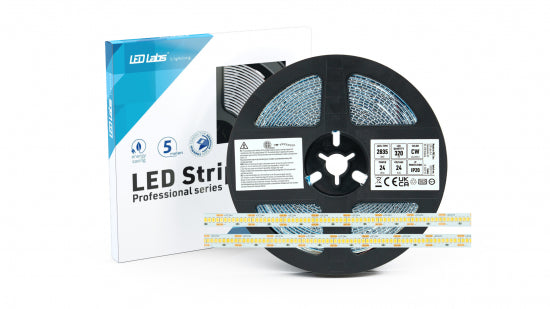 LED Streifen PRO 3Y 24V 1600 LED 2835 SMD 24W CW RA90
