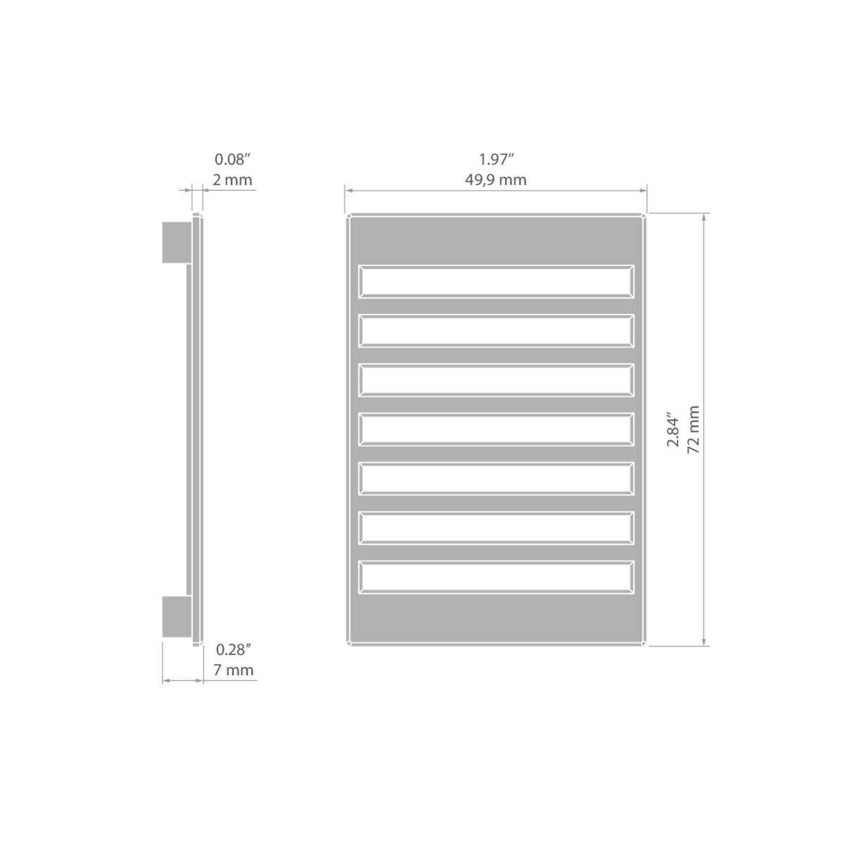 KLUŚ Endkappe BOX – technische Zeichnung / Maße