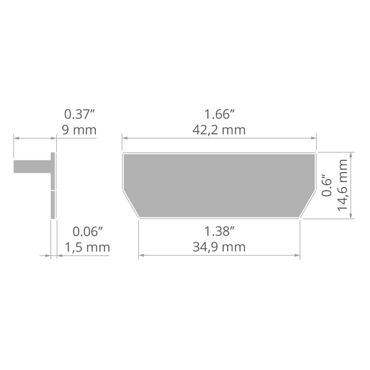 KLUŚ Endkappe RAM-3035-TEZE – technische Zeichnung / Maße