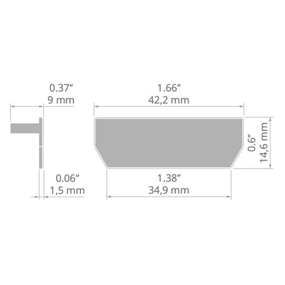 KLUŚ Endkappe RAM-3035-TEZE – technische Zeichnung / Maße