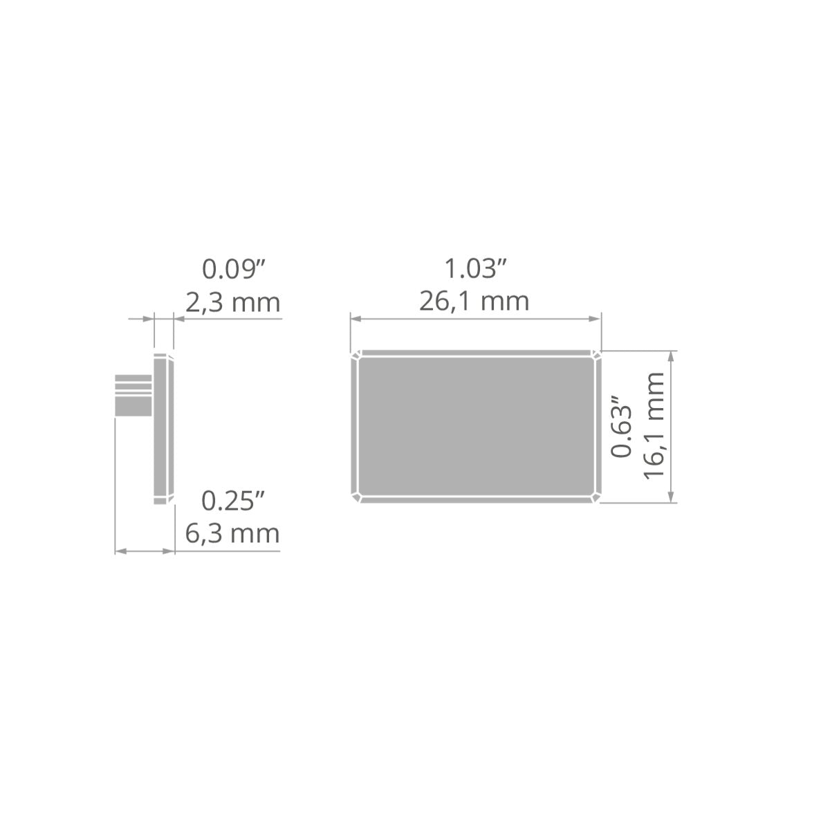 KLUŚ Endkappe GLAZA-LL, sandige (NCSS2010-Y30R), ABS – technische Zeichnung / Maße