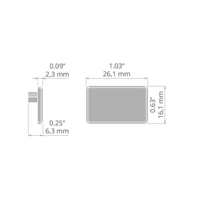 KLUŚ Endkappe GLAZA-LL, sandige (NCSS2010-Y30R), ABS – technische Zeichnung / Maße