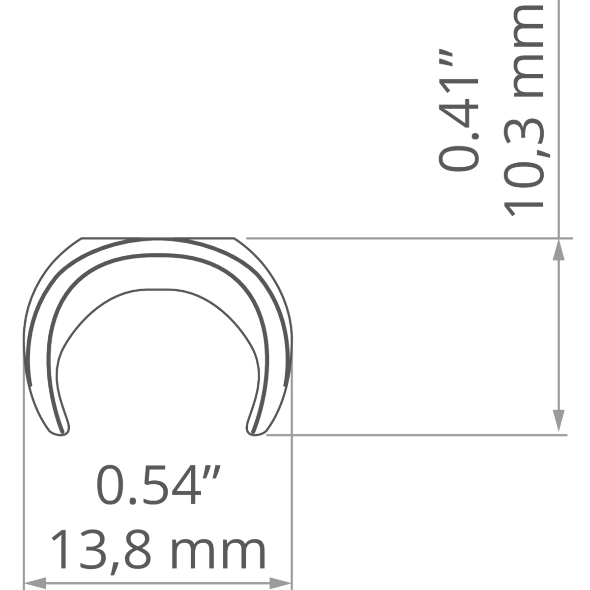 KLUŚ Befestigungsclip PLD-10 – technische Zeichnung / Maße