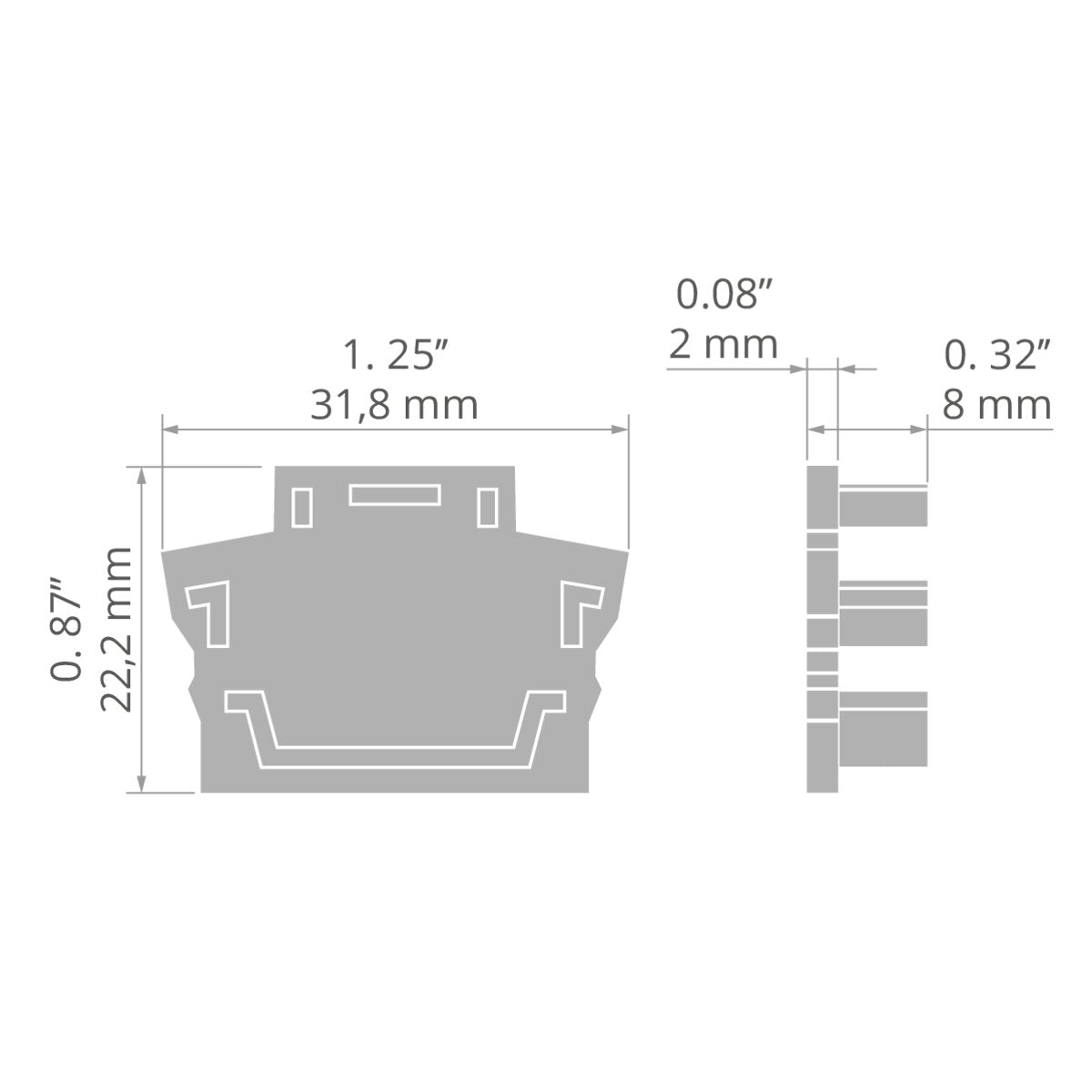 KLUŚ Endkappe FASKO – technische Zeichnung / Maße