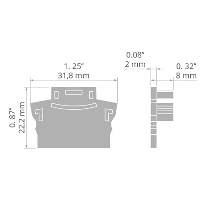 KLUŚ Endkappe BONI-22 – technische Zeichnung / Maße