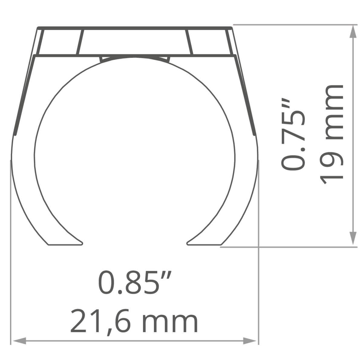 KLUŚ Befestigungsset PLD-20 – technische Zeichnung / Maße