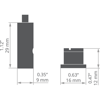 KLUŚ Befestigungsset RD-3, weiß, Messing – technische Zeichnung / Maße
