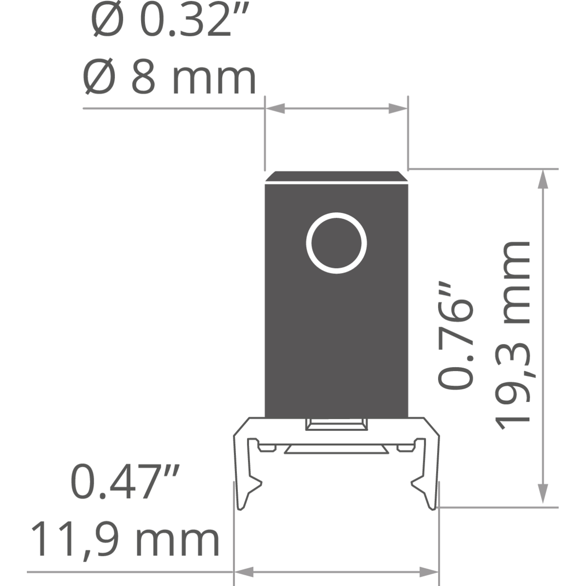 KLUŚ Befestigung K-10-PP – technische Zeichnung / Maße