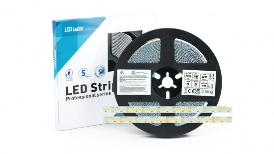 LED Streifen PRO 3Y 24V 1600 LED 2835 SMD 24W WW RA90