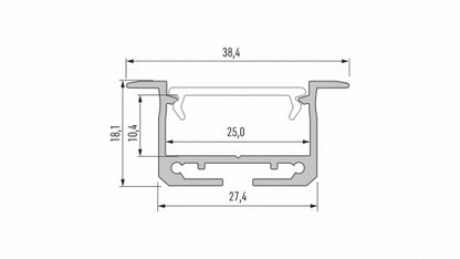 Lumines Profil Typ inSileda Schwarz, lackiert