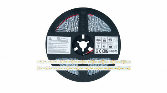 LED Streifen PRO 3Y 24V 1200 LED 2835 SMD 15W CW RA90