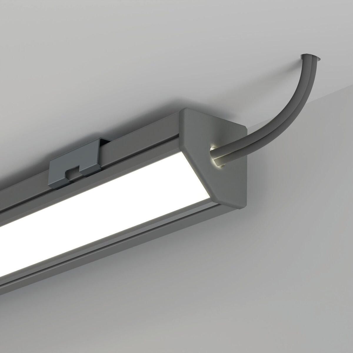 KLUŚ Endkappe mit Loch 45-PLUS-OTW, grau, ABS – Detail-/Anwendungsbild