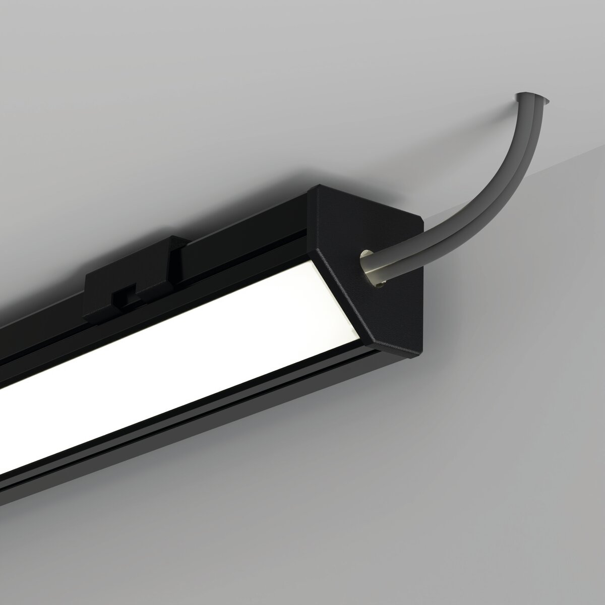 KLUŚ Endkappe mit Loch 45-PLUS-OTW, schwarz, ABS – Detail-/Anwendungsbild