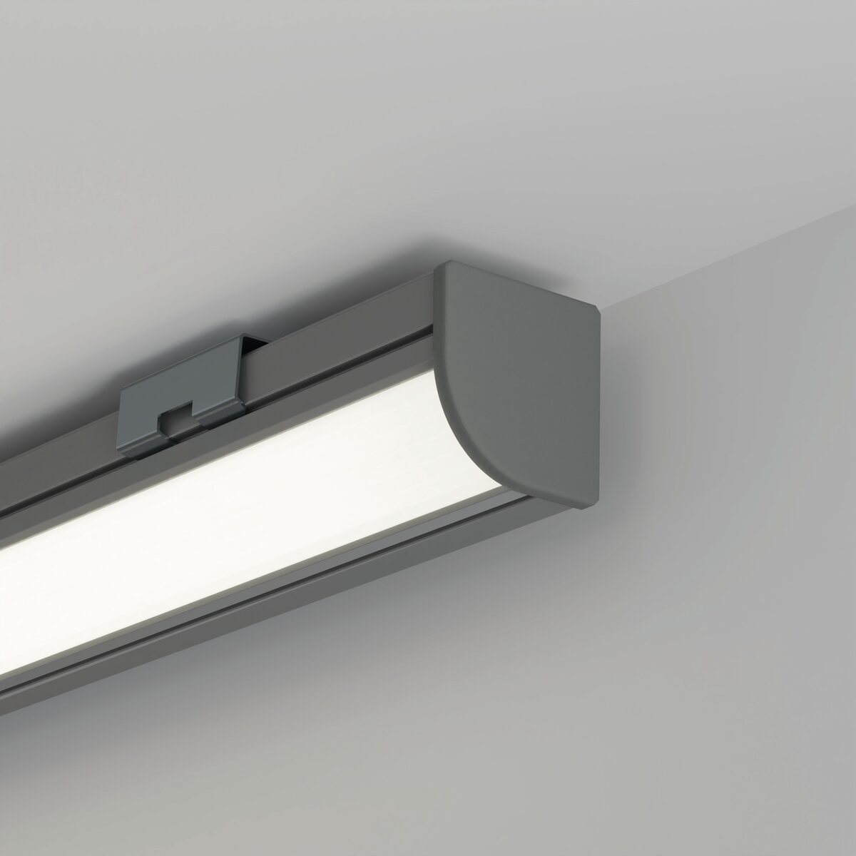 KLUŚ Endkappe 45-PLUS-R, grau, ABS – Detail-/Anwendungsbild
