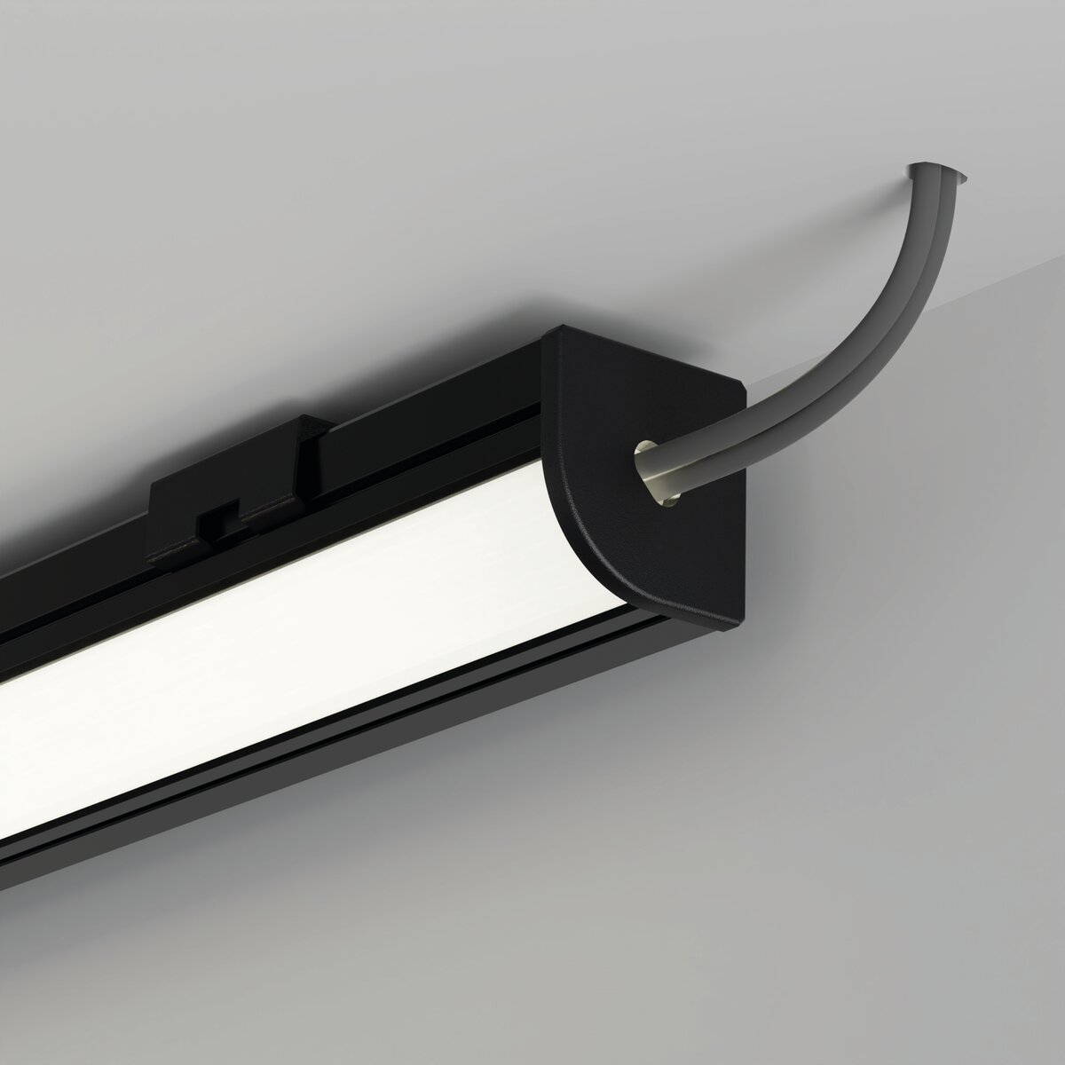 KLUŚ Endkappe mit Loch 45-PLUS-R-OTW, schwarz, ABS – Detail-/Anwendungsbild