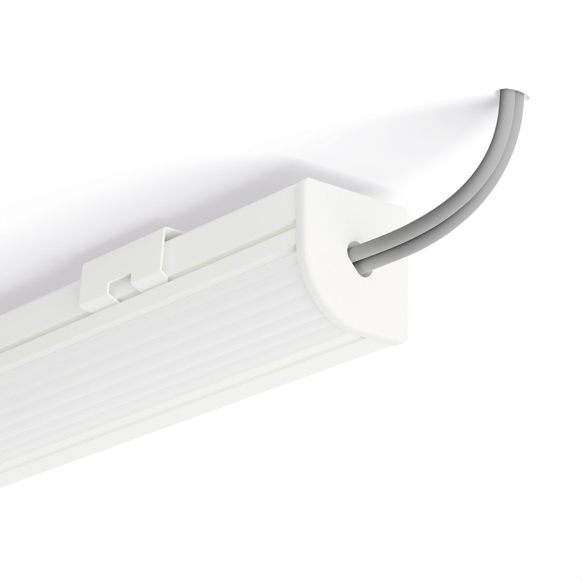 KLUŚ Endkappe mit Loch 45-PLUS-R-OTW, weiß, ABS – Detail-/Anwendungsbild