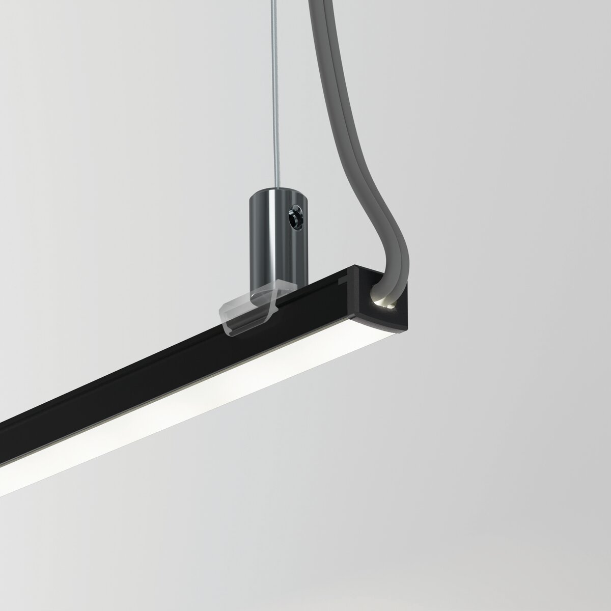 KLUŚ Endkappe mit Loch PIKO-OTW, schwarz, ABS – Detail-/Anwendungsbild