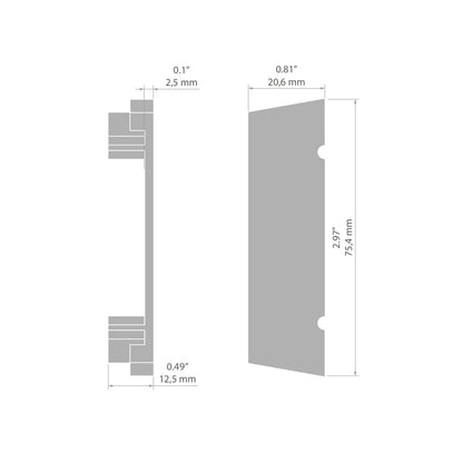 KLUŚ Endkappe PLAKIN-DUO-IN, schwarz, ABS – technische Zeichnung / Maße
