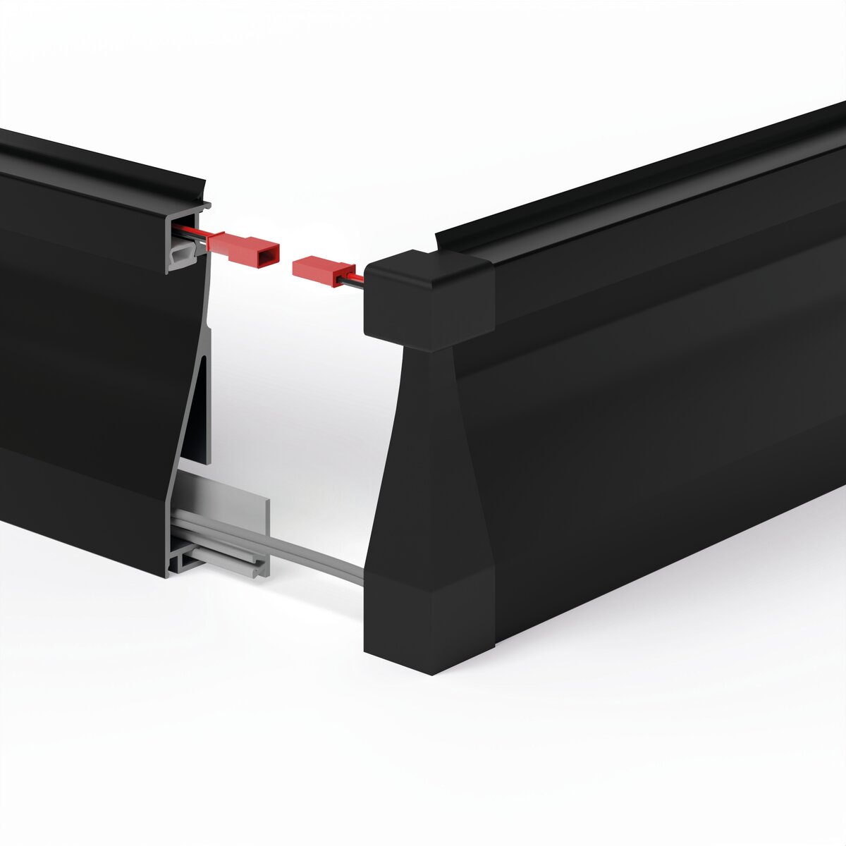 KLUŚ Endkappe OLIS-90Z, schwarz, ABS – Detail-/Anwendungsbild