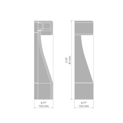 KLUŚ Endkappe OLIS-90Z, schwarz, ABS – technische Zeichnung / Maße