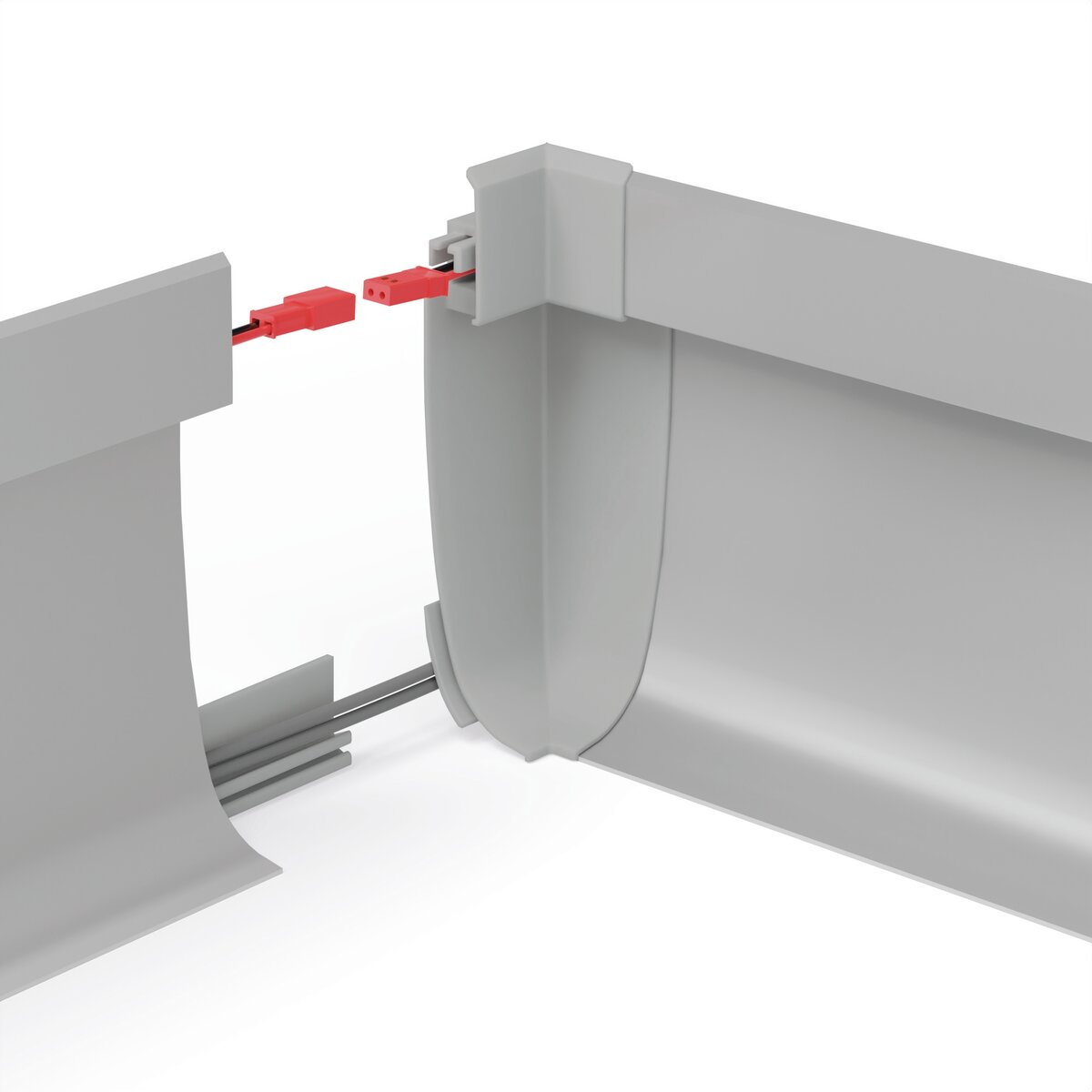 KLUŚ Endkappe OLIS-K-90W, grau, ABS – Detail-/Anwendungsbild