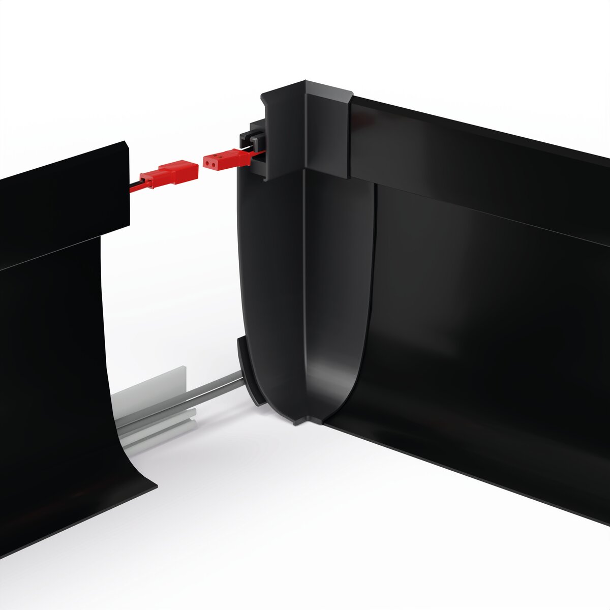 KLUŚ Endkappe OLIS-K-90W, schwarz, ABS – Detail-/Anwendungsbild