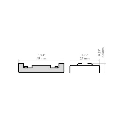 KLUŚ Befestigungsclip AM-15 – technische Zeichnung / Maße