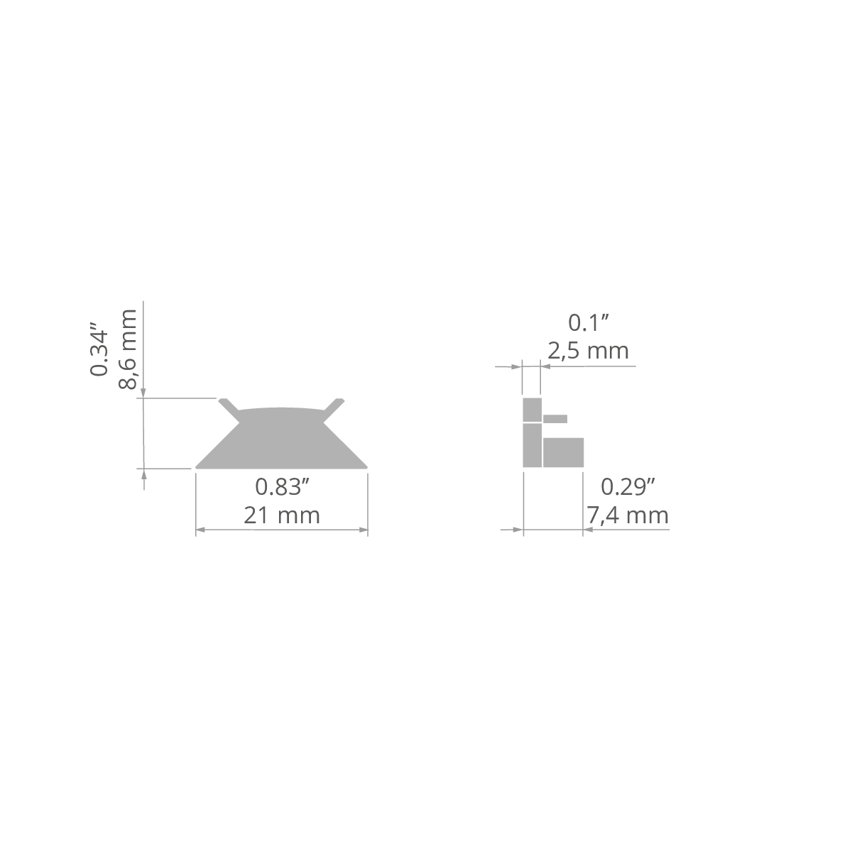 KLUŚ Endkappe PIKO-KW – technische Zeichnung / Maße