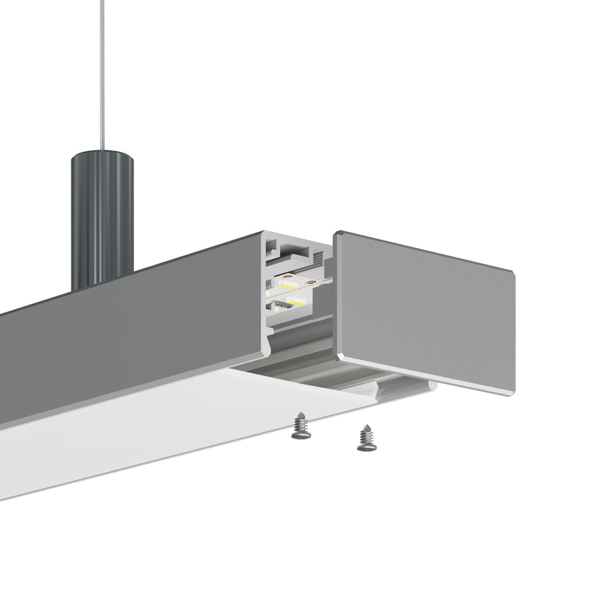 KLUŚ Endkappe LIPOD-50, silbern, ABS – Detail-/Anwendungsbild