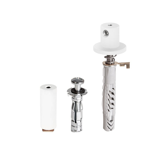 KLUŚ Befestigungsset PUSZ-ZM-1, weiß, rostfreier Stahl, Aluminium – Produktbild