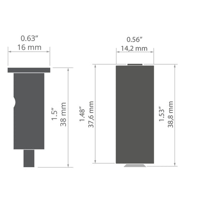 KLUŚ Befestigungsset PUSZ-MR-2, silbern, rostfreier Stahl, Aluminium – technische Zeichnung / Maße
