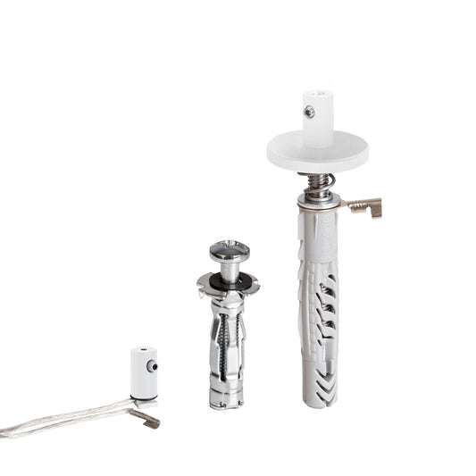 KLUŚ Befestigungsset FI-8-ZM-1, weiß, rostfreier Stahl, Aluminium – Produktbild
