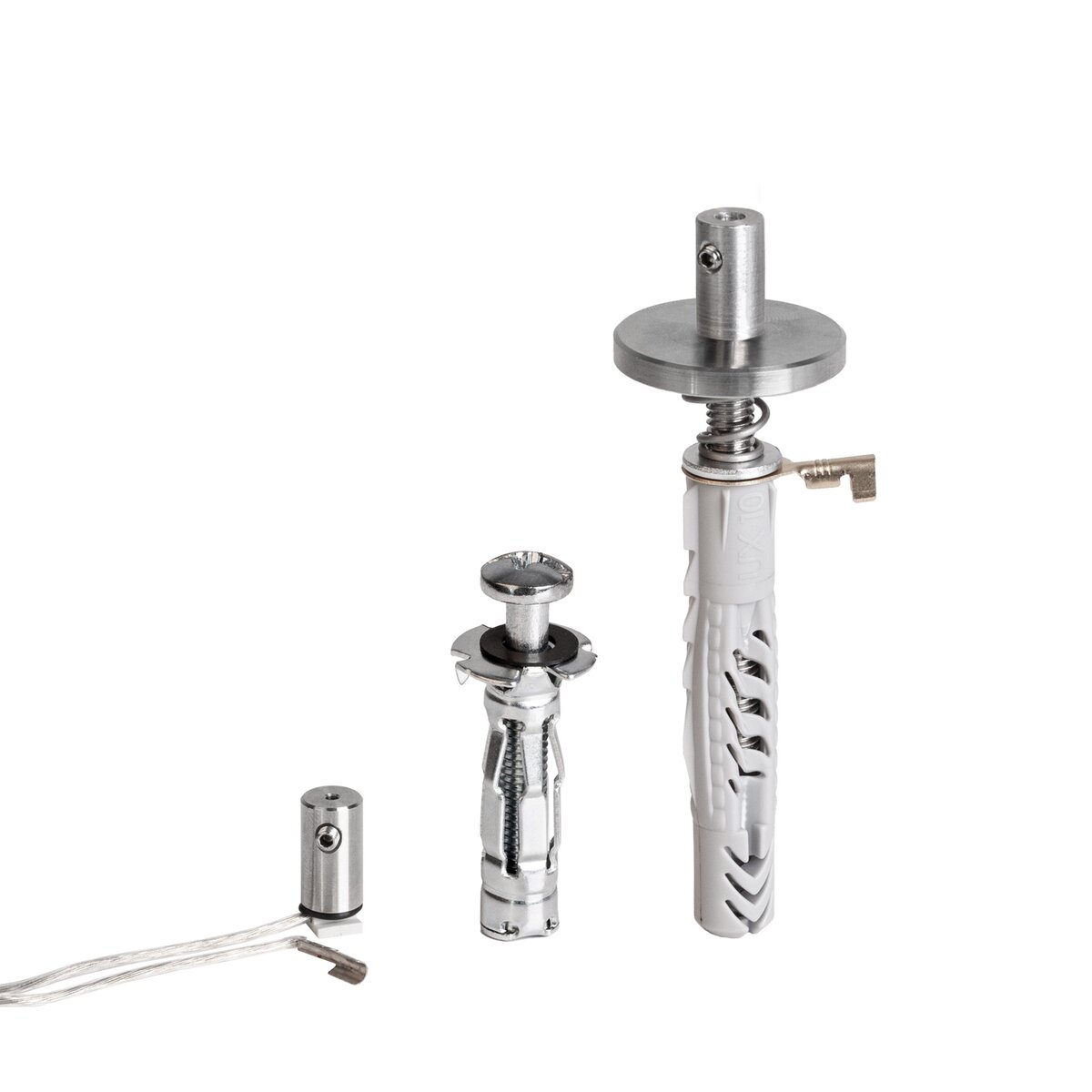 KLUŚ Befestigungsset FI-8-ZM-1, silbern, rostfreier Stahl, Aluminium – Produktbild