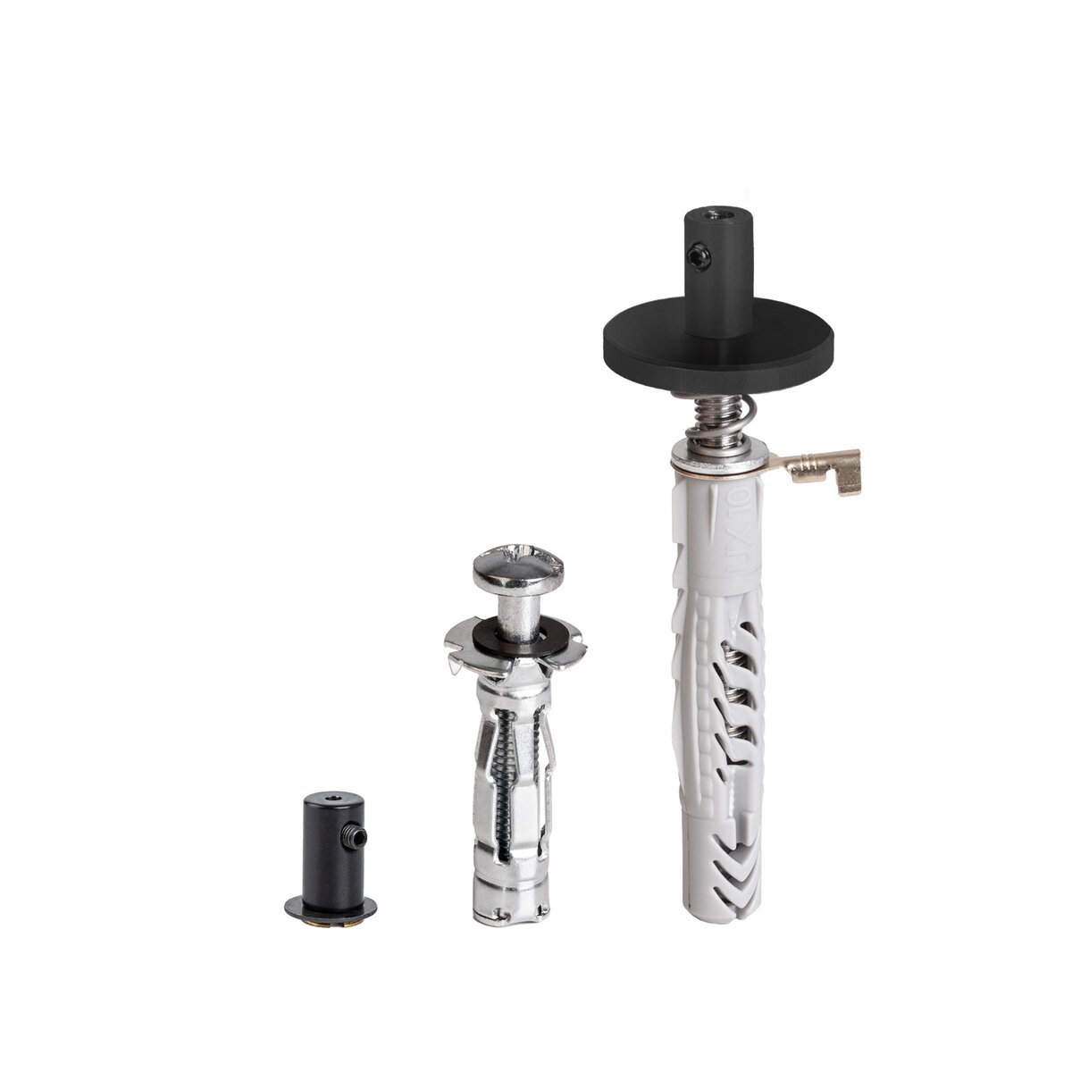 KLUŚ Befestigungsset FI-8-MR-1, schwarz, rostfreier Stahl, Aluminium – Produktbild