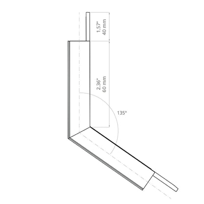 KLUŚ Formstück L135PW – technische Zeichnung / Maße