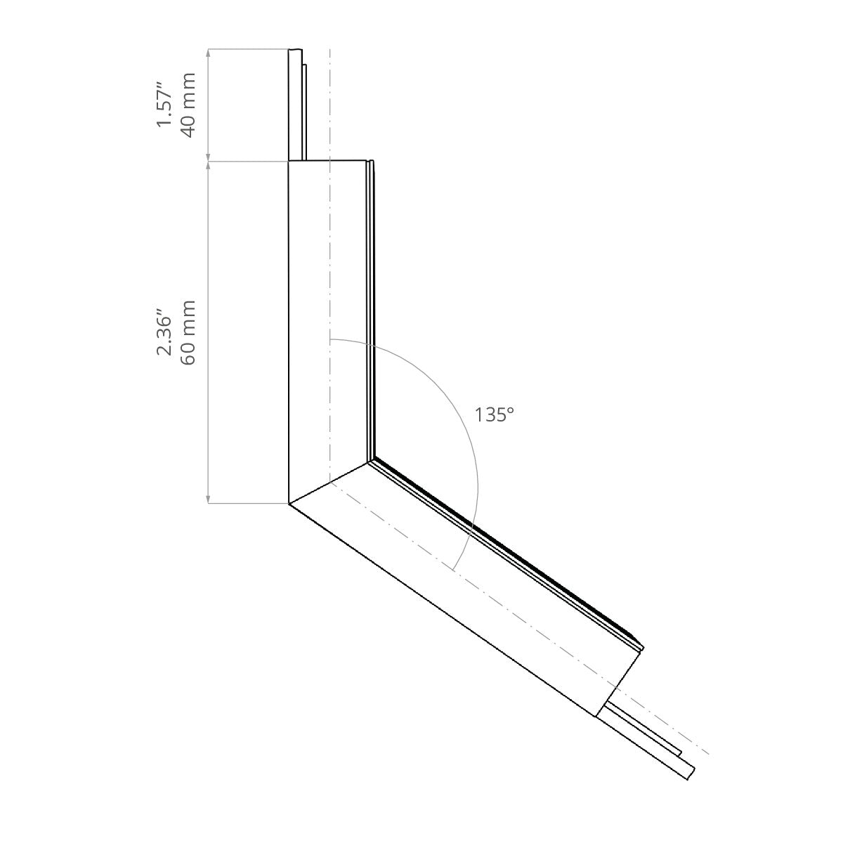 KLUŚ Formstück L135PZ – technische Zeichnung / Maße