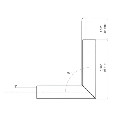 KLUŚ Formstück L90PW – technische Zeichnung / Maße