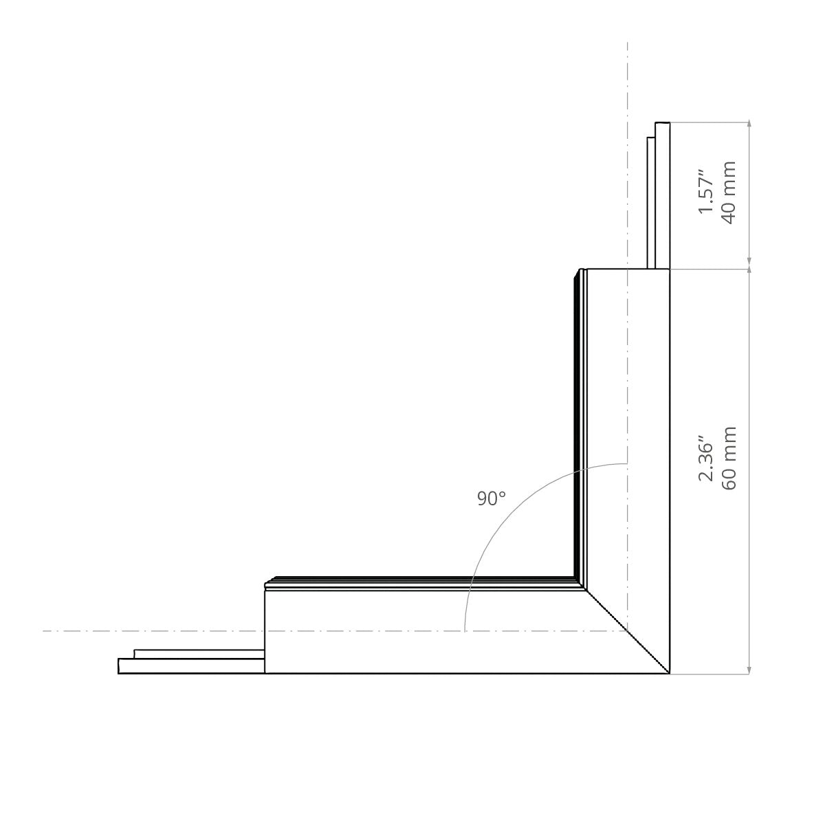 KLUŚ Formstück L90PZ – technische Zeichnung / Maße