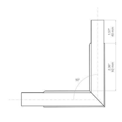 KLUŚ Formstück L90 – technische Zeichnung / Maße