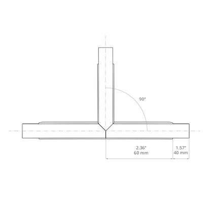 KLUŚ Formstück T90 – technische Zeichnung / Maße