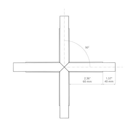 KLUŚ Formstück X90 – technische Zeichnung / Maße