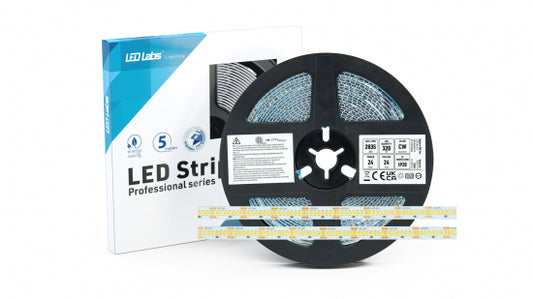 LED Streifen PRO 3Y 24V 1600 LED 2835 SMD 24W CW RA90